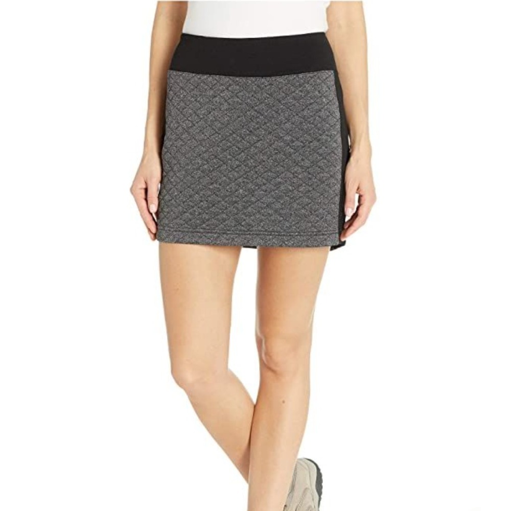 Smartwool Mini Skirt XL Diamond Peak Quilted Merino Wool Blend Black Grey Hiking